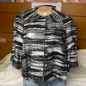 Kate Spade NY Sz Small Single Button Lined Crop Blazer- Viscose/Cotton Blend